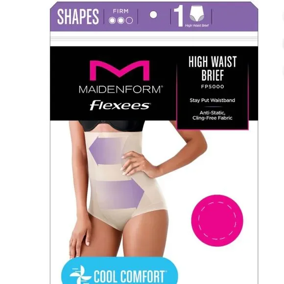 Maidenform Flexees NWOB Sz XL Black Cool Comfort Firm Control Hi Waist Brief - Picture 10 of 13